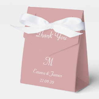 Moderne Staubrosa Monogramm Hochzeit Danke Geschenkschachtel
