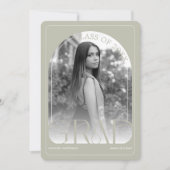 Moderne Stein-Grau-Bogen-Abschlussankündigung Ankündigung (Vorderseite)
