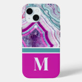 Moderne Stein-Initialen-Monogramm Case-Mate iPhone Hülle (Rückseite)