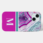 Moderne Stein-Initialen-Monogramm Case-Mate iPhone Hülle (Rückseite (Horizontal))
