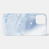 Moderne Stein Staubblau Marmor Case-Mate iPhone Hülle (Rückseite (Horizontal))