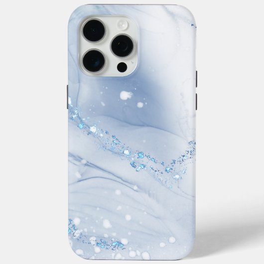 Moderne Stein Staubblau Marmor Case-Mate iPhone Hülle (Rückseite)
