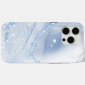 Moderne Stein Staubblau Marmor Case-Mate iPhone Hülle (Rückseite (Horizontal))