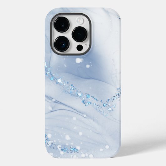 Moderne Stein Staubblau Marmor Case-Mate iPhone Hülle (Rückseite)