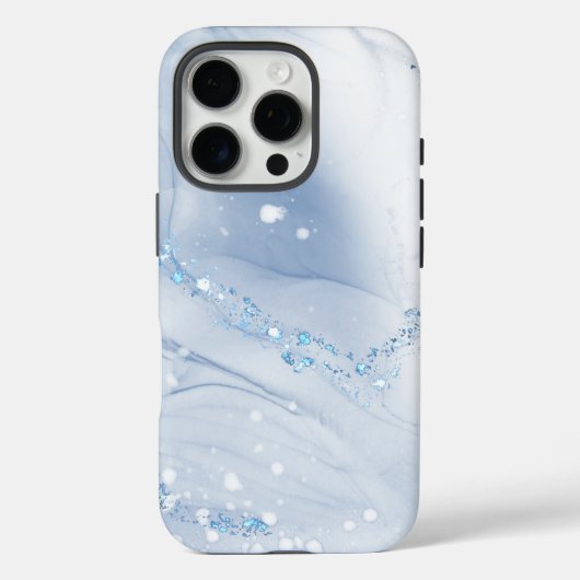 Moderne Stein Staubblau Marmor Case-Mate iPhone Hülle (Rückseite)