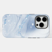 Moderne Stein Staubblau Marmor Case-Mate iPhone Hülle (Rückseite (Horizontal))