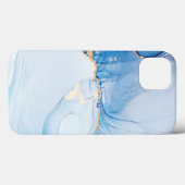 Moderne Stein Staubblau Marmor Case-Mate iPhone Hülle (Rückseite (Horizontal))