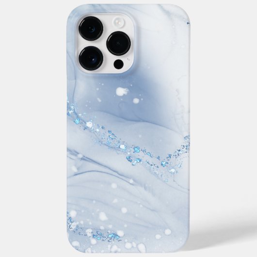 Moderne Stein Staubblau Marmor Case-Mate iPhone Hülle (Rückseite)