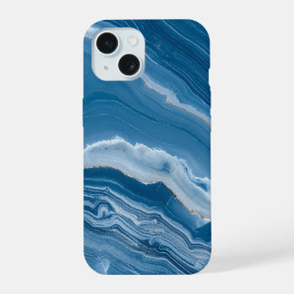 Moderne Stein Staubblau Marmor iPhone 15 Hülle