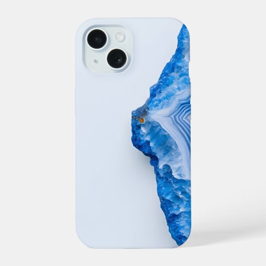 Moderne Stein Staubblau Marmor iPhone 15 Hülle (Rückseite)