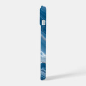 Moderne Stein Staubblau Marmor iPhone 15 Hülle (Linke Seite)