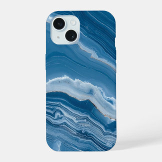 Moderne Stein Staubblau Marmor iPhone 15 Hülle