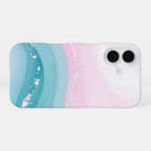 Moderne Stein Staubblau Marmor iPhone 16 Hülle (Rückseite (Horizontal))