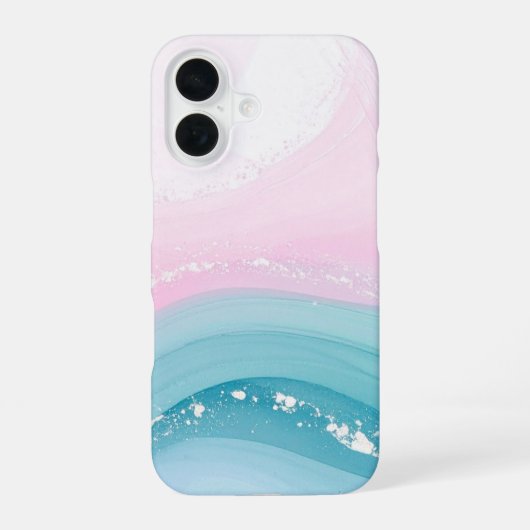 Moderne Stein Staubblau Marmor iPhone 16 Hülle (Rückseite)