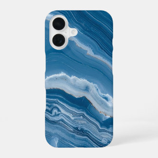 Moderne Stein Staubblau Marmor iPhone 16 Hülle