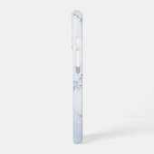 Moderne Stein Staubblau Marmor iPhone 16 Hülle (Linke Seite)