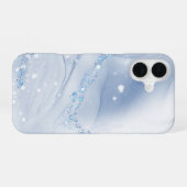Moderne Stein Staubblau Marmor iPhone 16 Hülle (Rückseite (Horizontal))