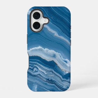 Moderne Stein Staubblau Marmor iPhone 16 Hülle