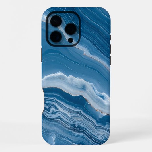 Moderne Stein Staubblau Marmor iPhone Hülle (Rückseite)