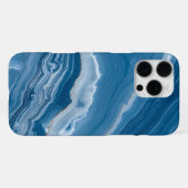 Moderne Stein Staubblau Marmor iPhone Hülle (Rückseite (Horizontal))