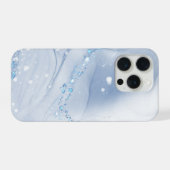 Moderne Stein Staubblau Marmor iPhone Hülle (Rückseite (Horizontal))