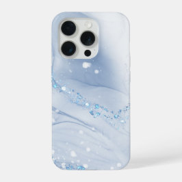 Moderne Stein Staubblau Marmor iPhone 15 Pro Hülle