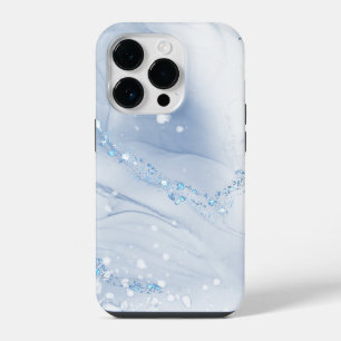Moderne Stein Staubblau Marmor iPhone 14 Pro Hülle