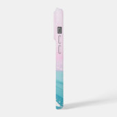 Moderne Stein Staubblau Marmor iPhone Hülle (Linke Seite)