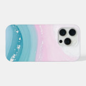 Moderne Stein Staubblau Marmor iPhone Hülle (Rückseite (Horizontal))
