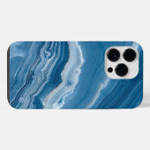 Moderne Stein Staubblau Marmor iPhone Hülle (Rückseite (Horizontal))