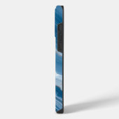 Moderne Stein Staubblau Marmor iPhone Hülle (Linke Seite)