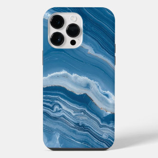 Moderne Stein Staubblau Marmor iPhone 14 Pro Max Hülle