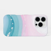 Moderne Stein Staubblau Marmor iPhone Hülle (Rückseite (Horizontal))