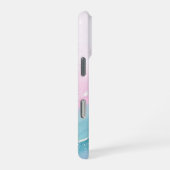 Moderne Stein Staubblau Marmor iPhone Hülle (Rechte Seite)