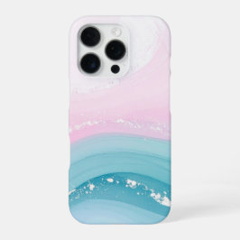 Moderne Stein Staubblau Marmor iPhone 16 Pro Hülle