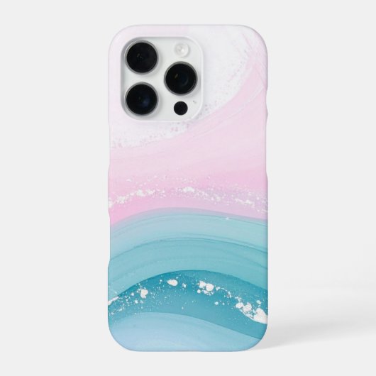 Moderne Stein Staubblau Marmor iPhone Hülle (Rückseite)