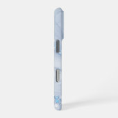 Moderne Stein Staubblau Marmor iPhone Hülle (Rechte Seite)