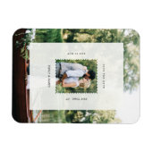 Moderne Stempel Save the Date Hochzeitsfoto Magnet (Horizontal)