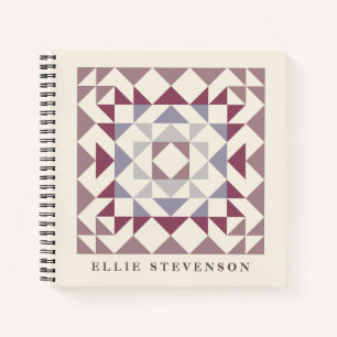 Moderne Steppblock-Geometrie-Kunst Personalisierte Notizblock