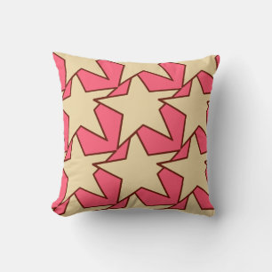 Moderne Stern-Geometrie - Koralle und Beige Kissen