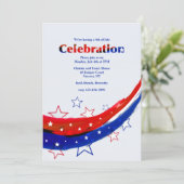 Moderne Sterne 4. Juli Einladung (Stehend Vorderseite)