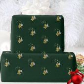 Moderne Sterne Minimalistischer Grüner Weihnachtsb Geschenkpapier