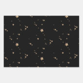 Moderne Sterne | Minimalistischer Schwarzschieferu Geschenkpapier Set (Vorderseite)