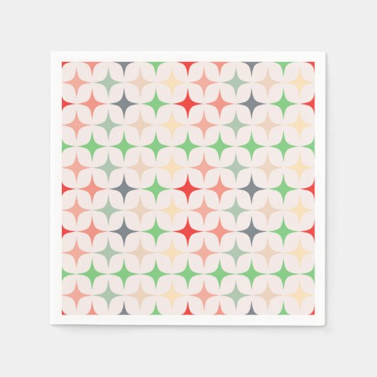 Moderne Sterne Mitte des Jahrhunderts Serviette (Vorderseite)