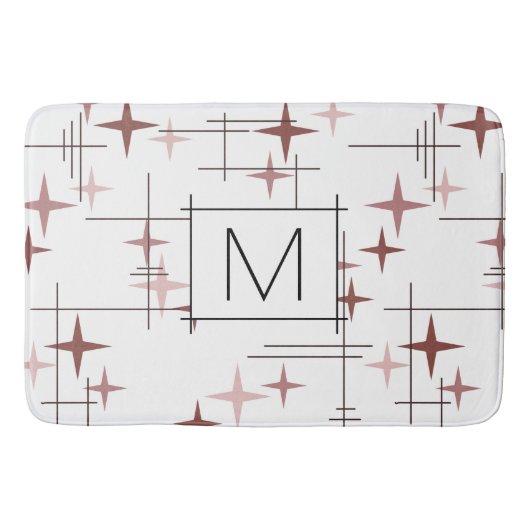 Moderne Sterne Mitte Jahrhundert rosa Badematte (Vorderseite)