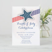 Moderne Sterne & Streifen 4. Juli Einladung (Stehend Vorderseite)