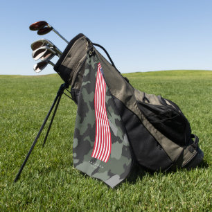 Moderne Sterne Streifen Amerikanische Flagge US 4. Golfhandtuch