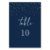 Moderne Sternennacht-Blaue Hochzeit Tischnummer (Vorderseite)