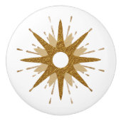 Moderne Sternexplosion aus Gold und Weiß des Mitte Keramikknauf (Vorderseite)