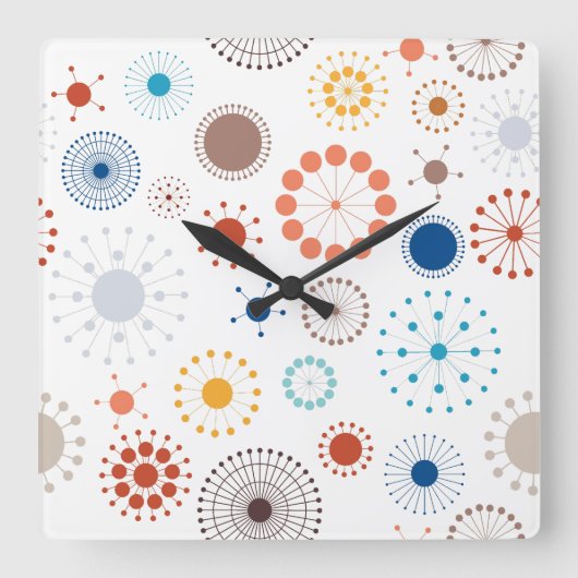 Moderne Sternexplosion des Mittelalters Quadratische Wanduhr (Vorderseite)